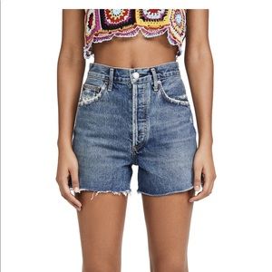 NWT AGOLDE Dee Super High Rise Shorts Size 25 Color Precision